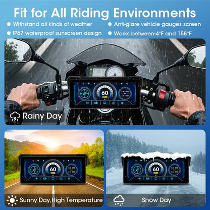 VisioMoto™: Carplay Motorcycle 8,1" Double Caméra + TPMS